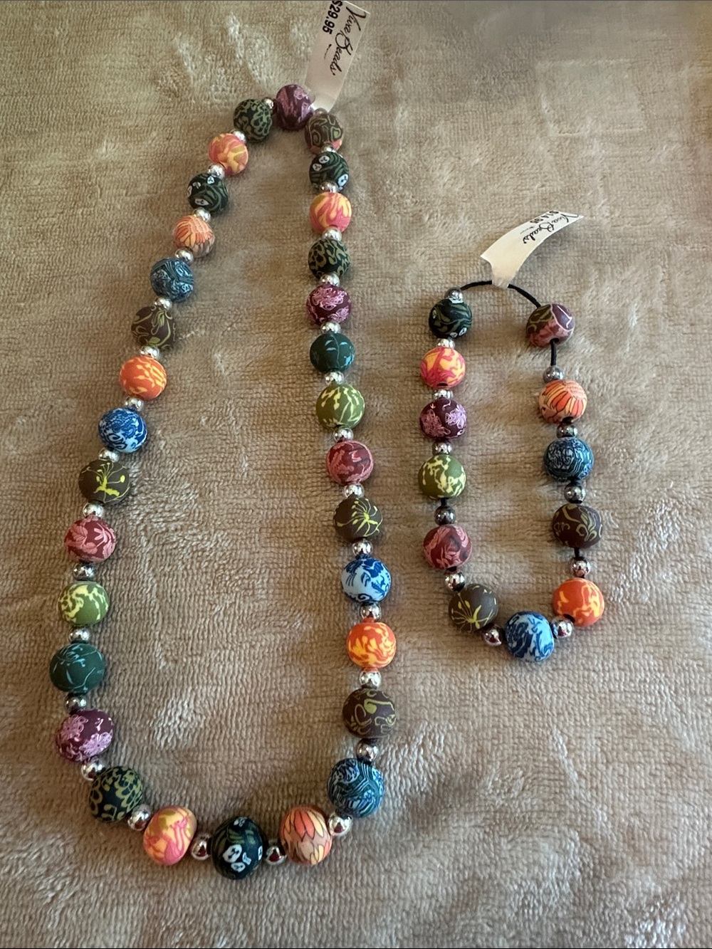 VERA BRADLEY Multicolor Beaded Necklace and Bracelet Set